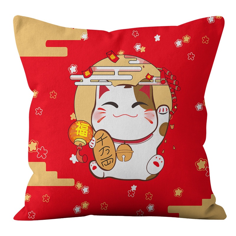 Bộ Gối Hình Mèo Thần Tài Trung Hoa Dễ Thương