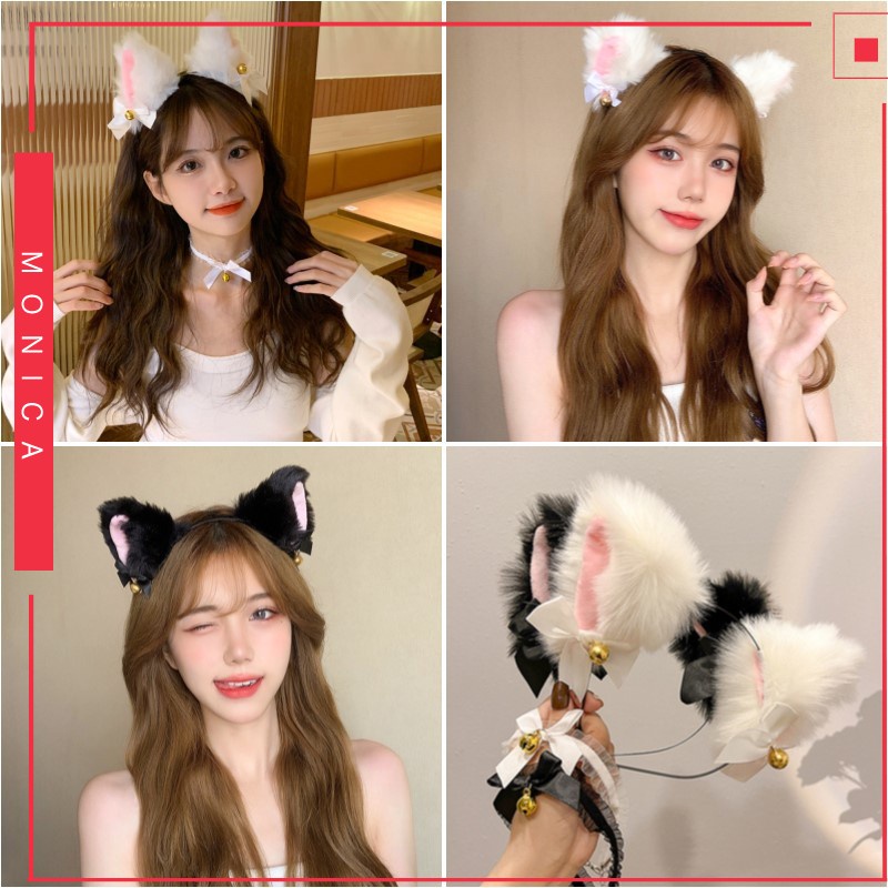 hàng giao ngay băng đô nữ Tai mèo nhồi bông tai thỏ phong cách Hàn Quốc phụ kiện tóc dễ thương và gợi cảm