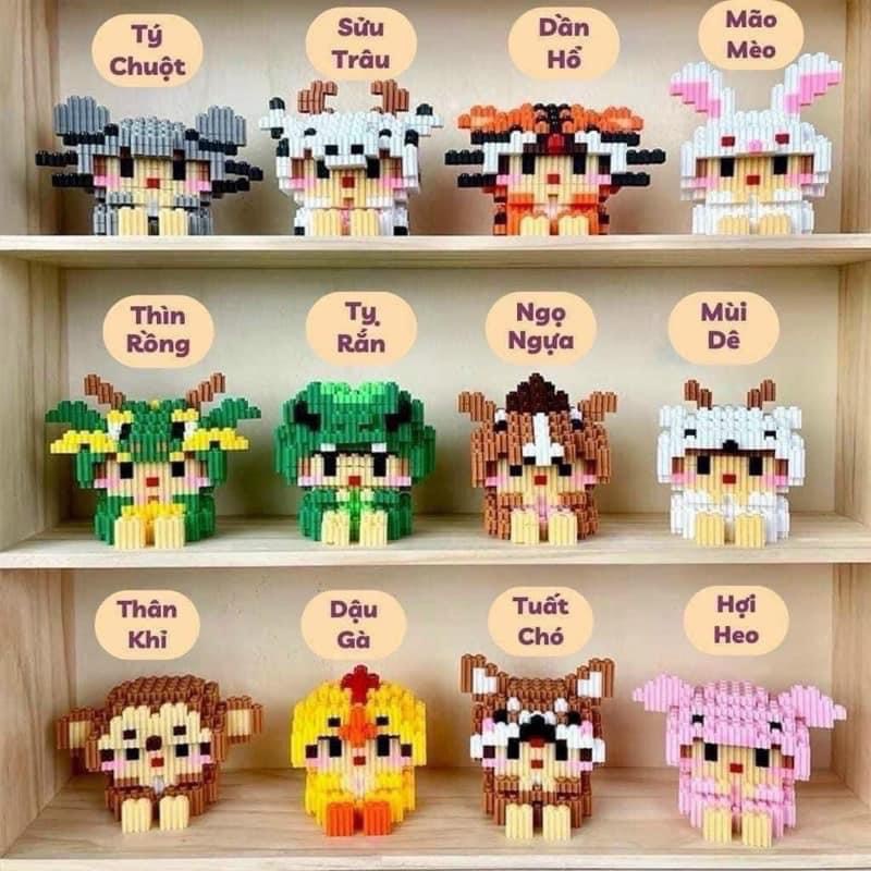 Lego 12 Con Giáp, Đồ Chơi Lắp Ráp 3D Mini Cực Kỳ Đáng Yêu Và Dễ Thương :') :')