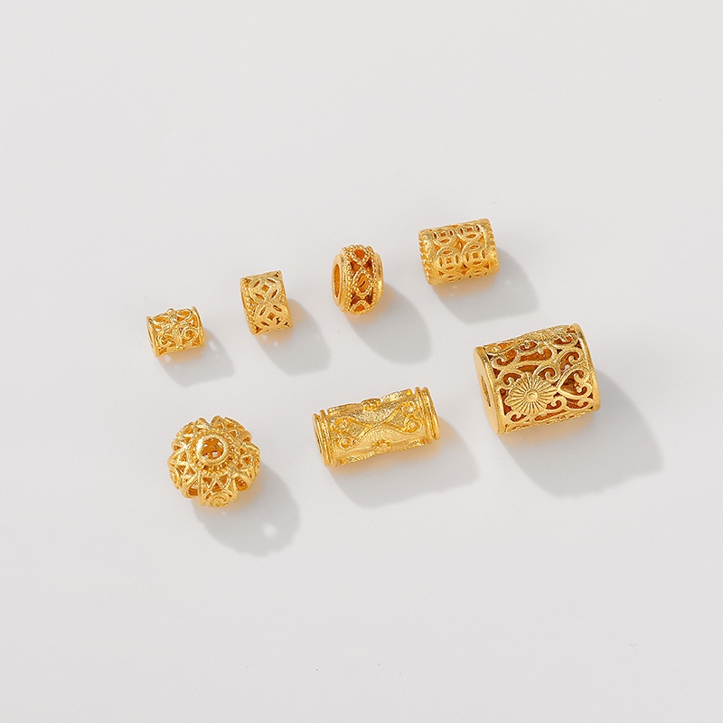 Túi Hạt Đồng Xu Rỗng Tròn Bằng Đồng Mạ Vàng diy Để Làm Trang Sức