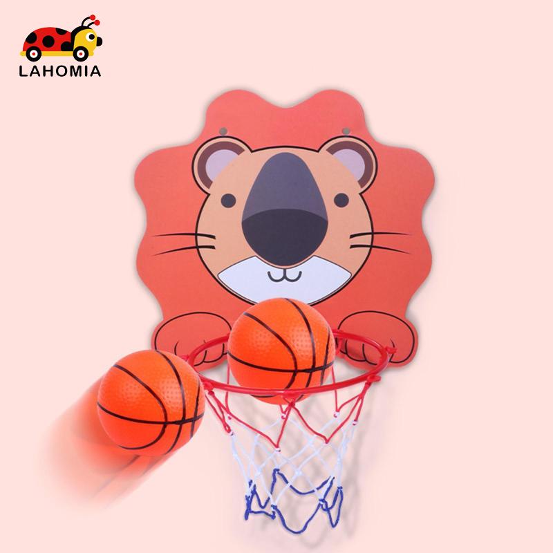 LAHOMIA Set đồ chơi bóng rổ đầy đủ thiết kế động vật hoạt hình sáng tạo đáng yêu dành cho trẻ em