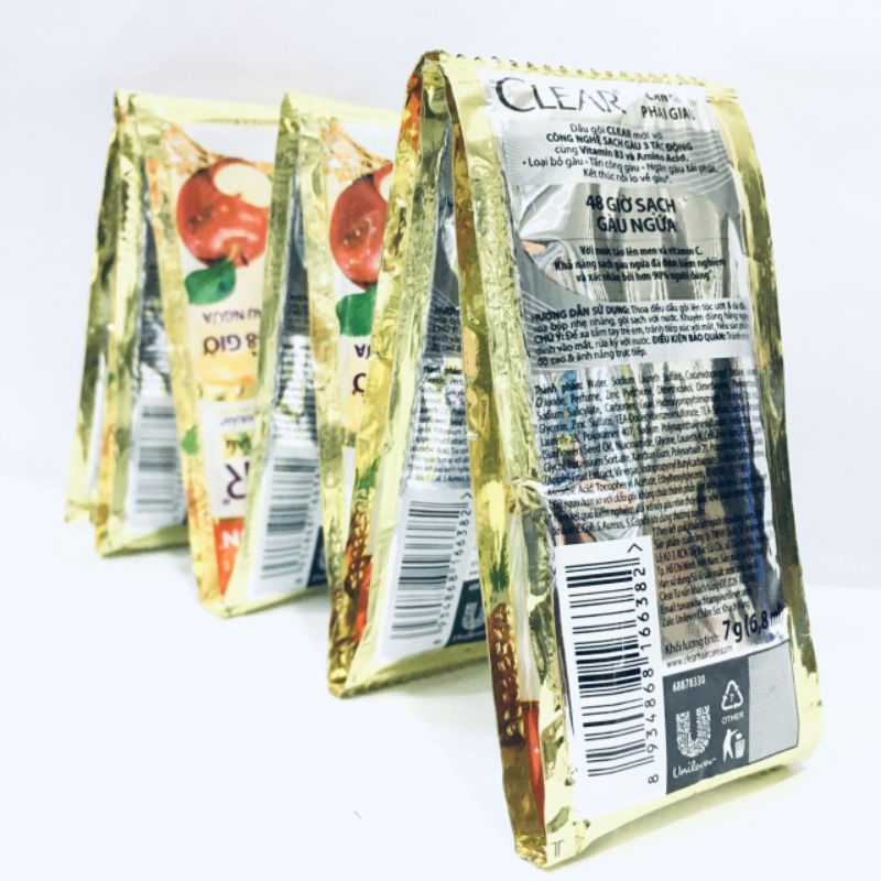 Dây dầu gội Clear sạch gàu ngứa 10gói x7g