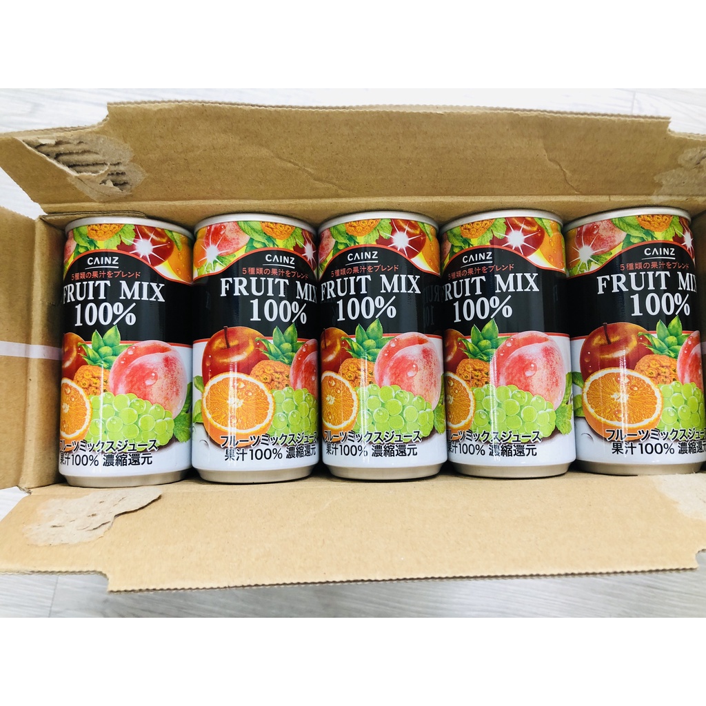 1 lon Nước ép trái cây Nhật mix hiệu CAINZ - Tự nhiên 100% - LON 200 ML