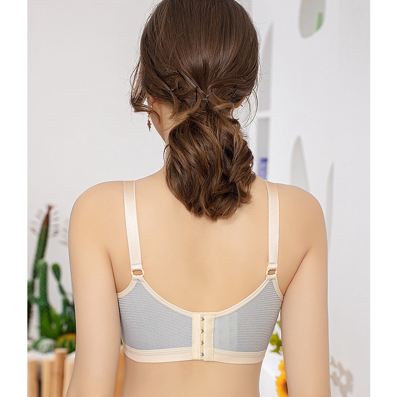 MEDYLA - Áo lót bầu viền thông hơi phối cúc bấm giữa ngực cho bầu mặc trong và sau sinh - ALB027