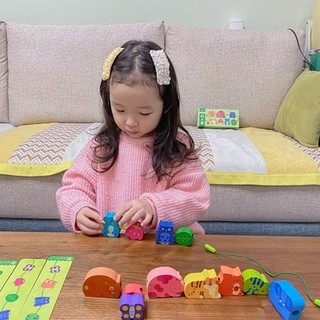 [3 chủ đề] Trò Chơi Xâu Hạt Gỗ Cho Bé hãng Mideer