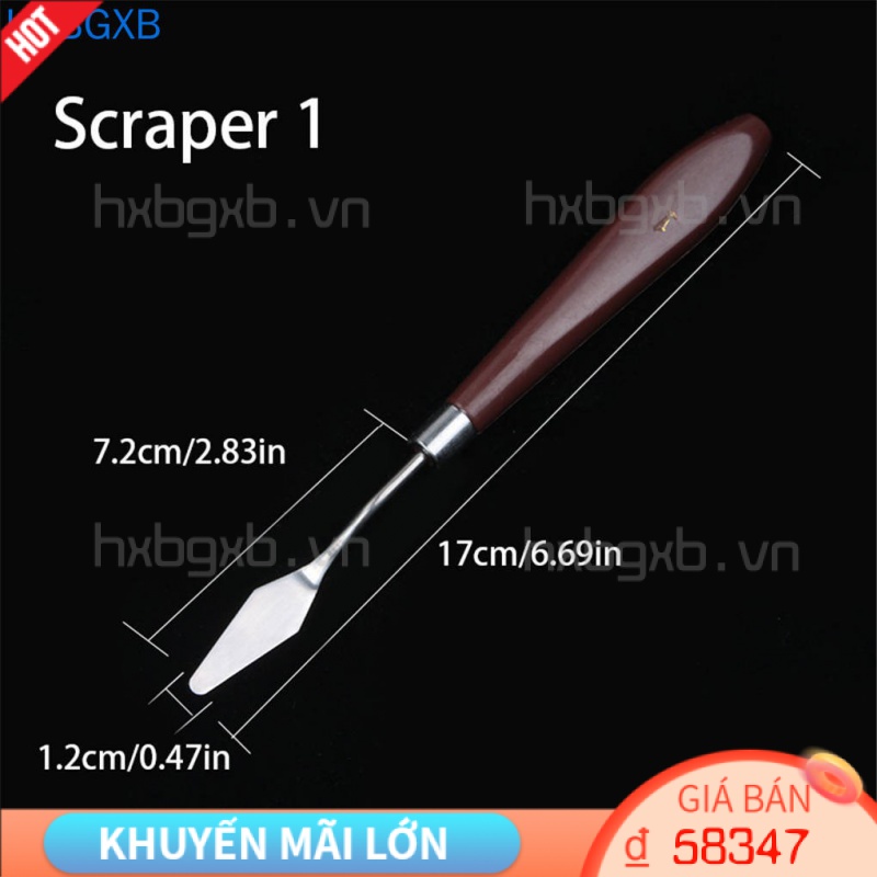 Set 5 Dao Trộn Màu Vẽ Tranh Bằng Thép Không Gỉ