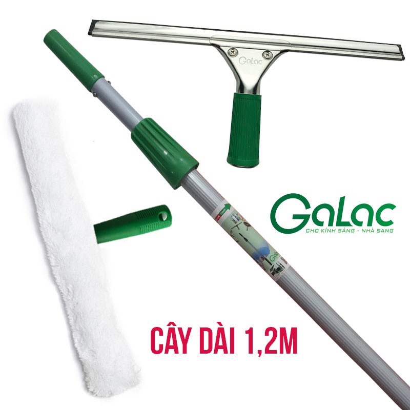 Bộ dụng cụ lau kính cán dài 1,2m Galac-01 dùng làm sạch cửa kính cao dưới 3m