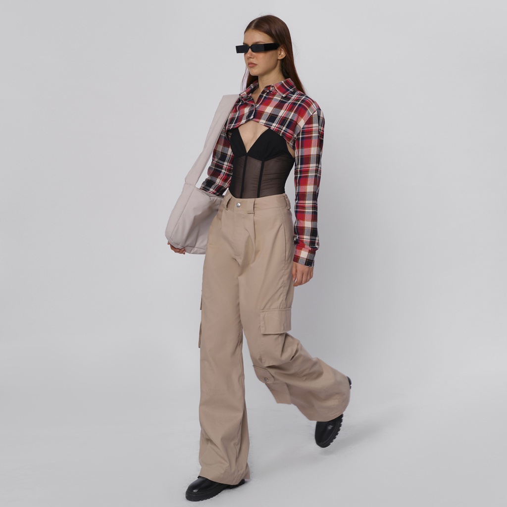 TATICHU - Quần kaki túi hộp ống rộng - Women Loose Cargo Pants