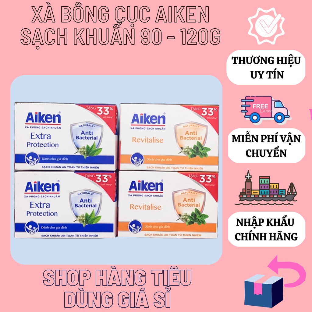 XÀ BÔNG DIỆT KHUẨN CỤC 90G SẠCH KHUẨN DÙNG CHO GIA ĐÌNH AIKEN