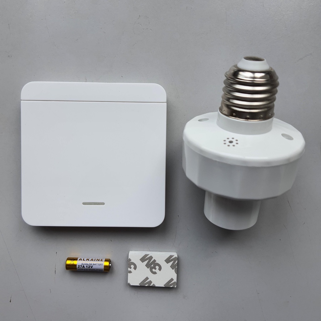 Đui đèn điều khiển từ xa không dây dán tường mẫu mới TẶNG KÈM PIN 27A