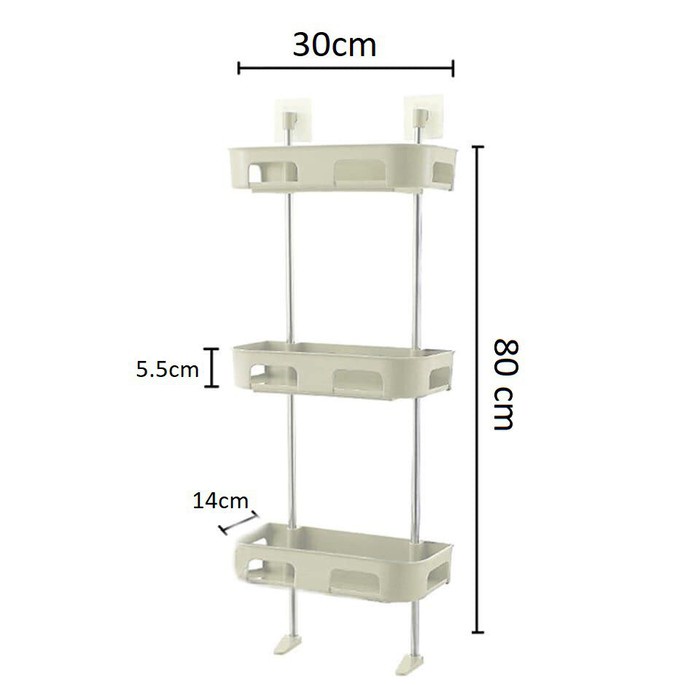 Kệ Giá Nhựa Dán Treo Gắn Tường Đựng Đồ Xà Phòng Mỹ Phẩm Phòng Nhà Tắm Vệ Sinh Bếp Toilet Thông Minh Đa Năng 2 3 Tầng