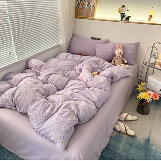 Bộ chăn ga 4 món cotton đũi