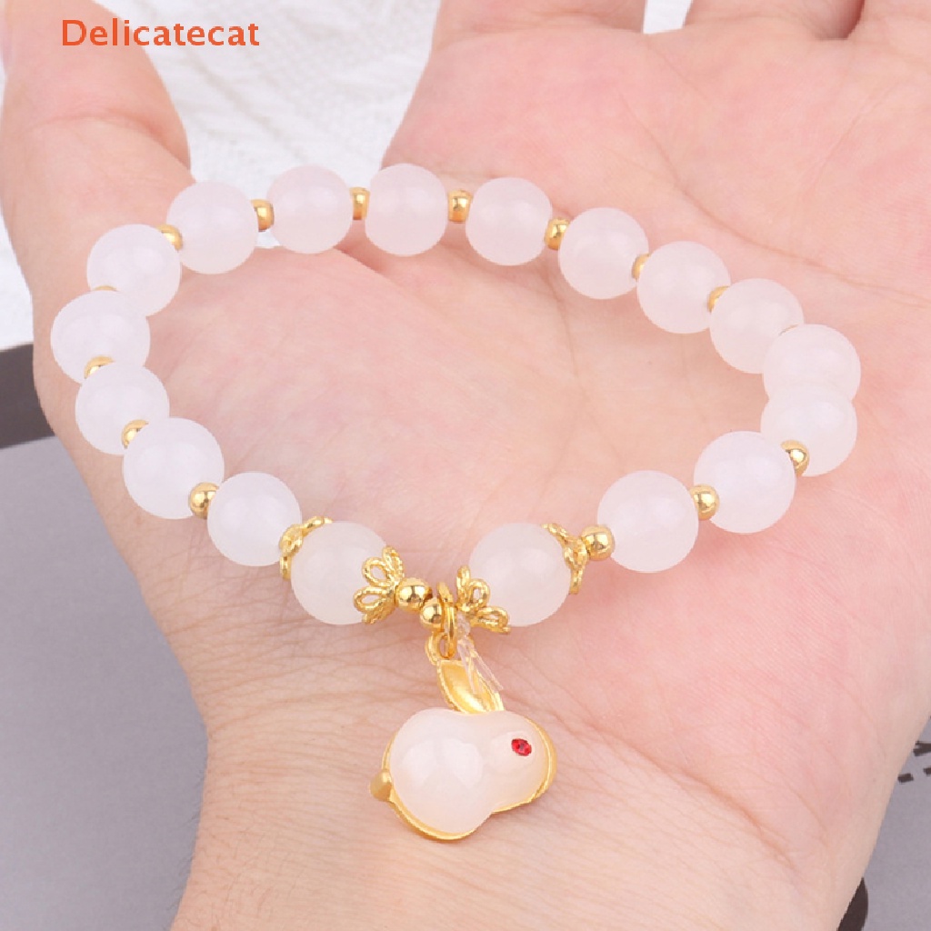 [Tinh Tế] Vòng Tay Hạt Đá Mã Não Giả Hình Thỏ Wada Thời Trang Cổ Điển Thích Hợp Làm Quà Tặng Sinh Nhật Bạn Gái