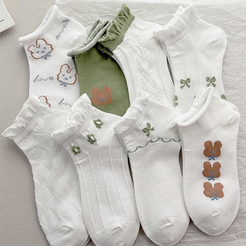 Tất vớ cổ ngắn nữ viền bèo cute xinh xắn - TN01