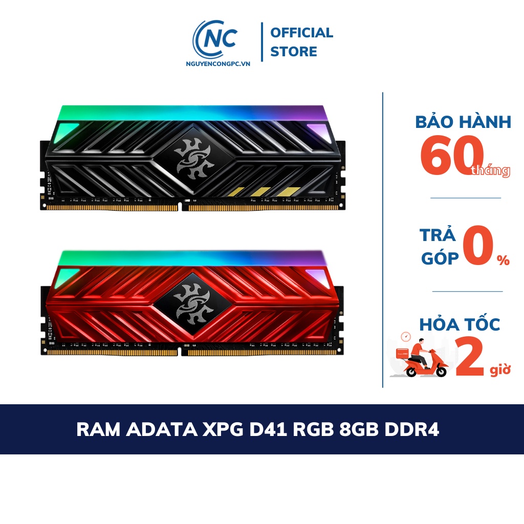 RAM Adata XPG Spectrix D41 RGB 8GB (1x8GB) 3200Mhz DDR4 - BH 60 Tháng