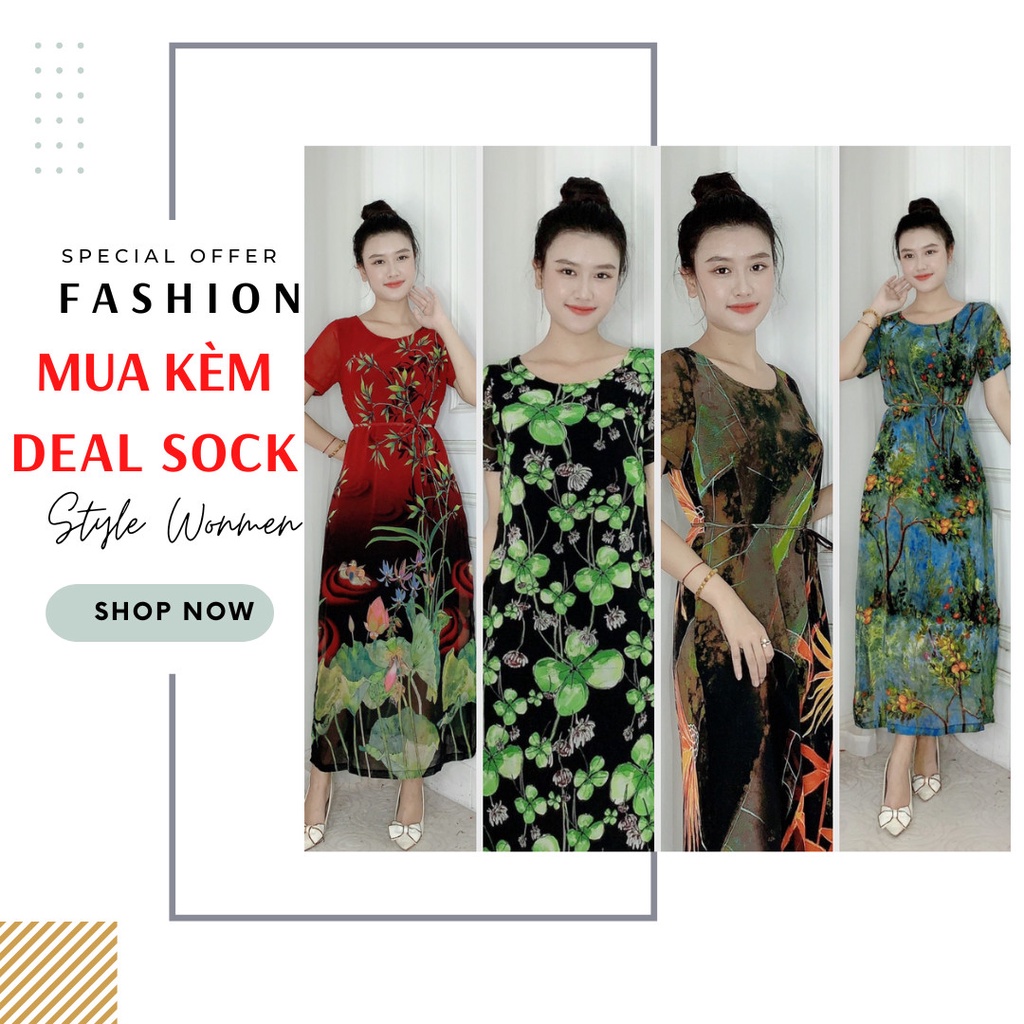 Đầm váy trung niên cho mẹ DRESS LUXURY NX dáng chữ A tay lỡ phối ren, cổ tròn, vải nhung cao cấp sang trọng đi tiệc