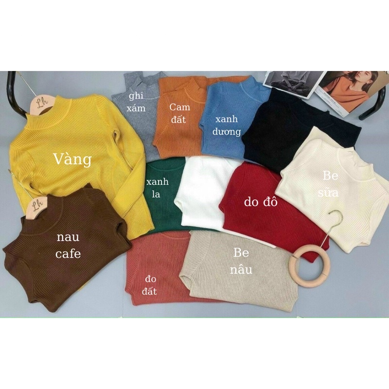 Áo len tăm dày cổ 5 phân hàng quảng châu loại 1