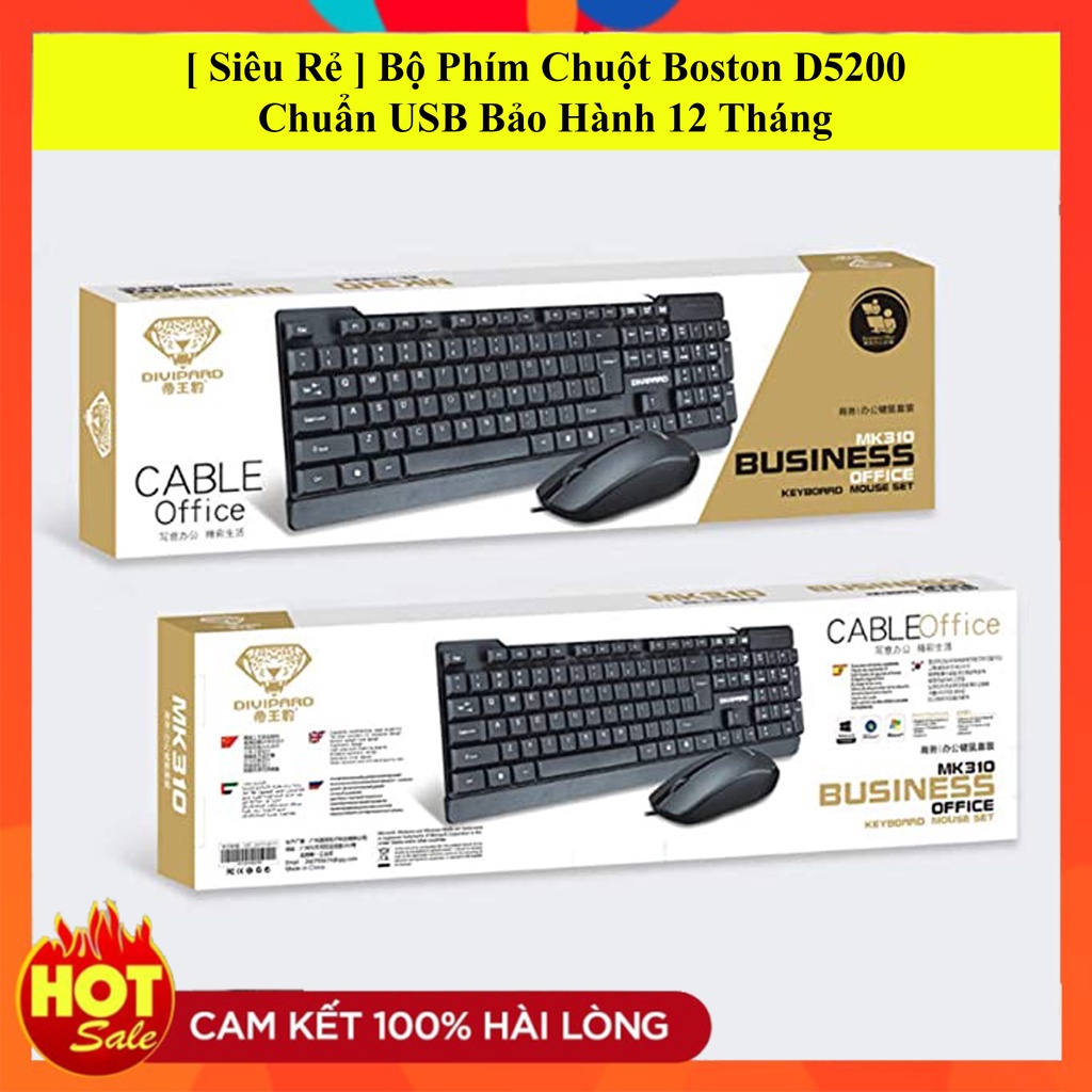 Bộ Phím Chuột Boston D5200 Chuẩn USB Bảo Hành 12 Tháng