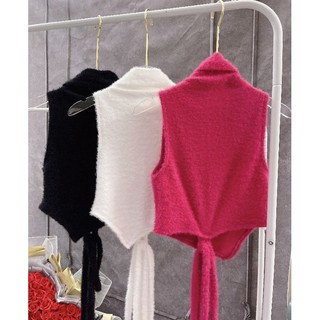 [New] Áo len lông cổ lọ tà xéo