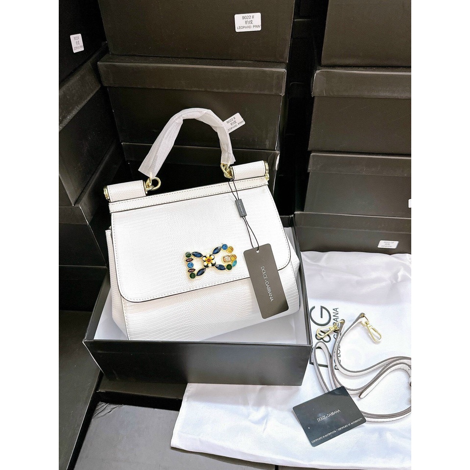 Túi D&G quai xách khóa đính đá