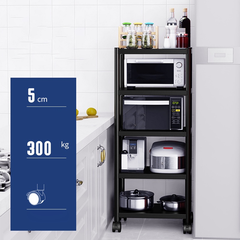 Kệ Inox 5 Tầng Kệ Lò Vi Sóng Kệ Để Đồ Nhà Bếp Đa Năng Chịu Lực 300kg Có Bánh Xe Tiết Kiệm Không Gian Phòng Bếp.