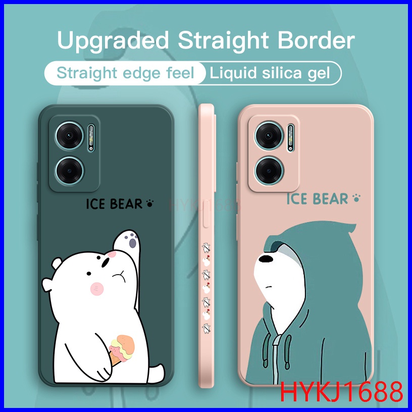 Ốp lưng Redmi 10 2022 5G Ốp Điện Thoại tpu Silicon Hình Gấu Và Mũ Cho Redmi 10 5G 2022 HBX