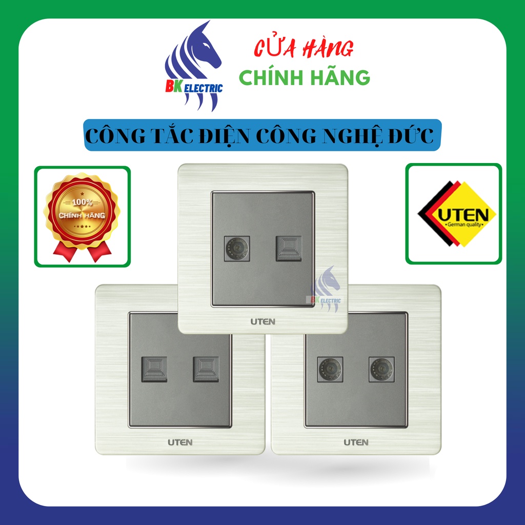 Bộ ổ cắm điện  ổ cắm điện thoại, mạng, tivi Uten V6 Hàng chính hãng Cao Cấp