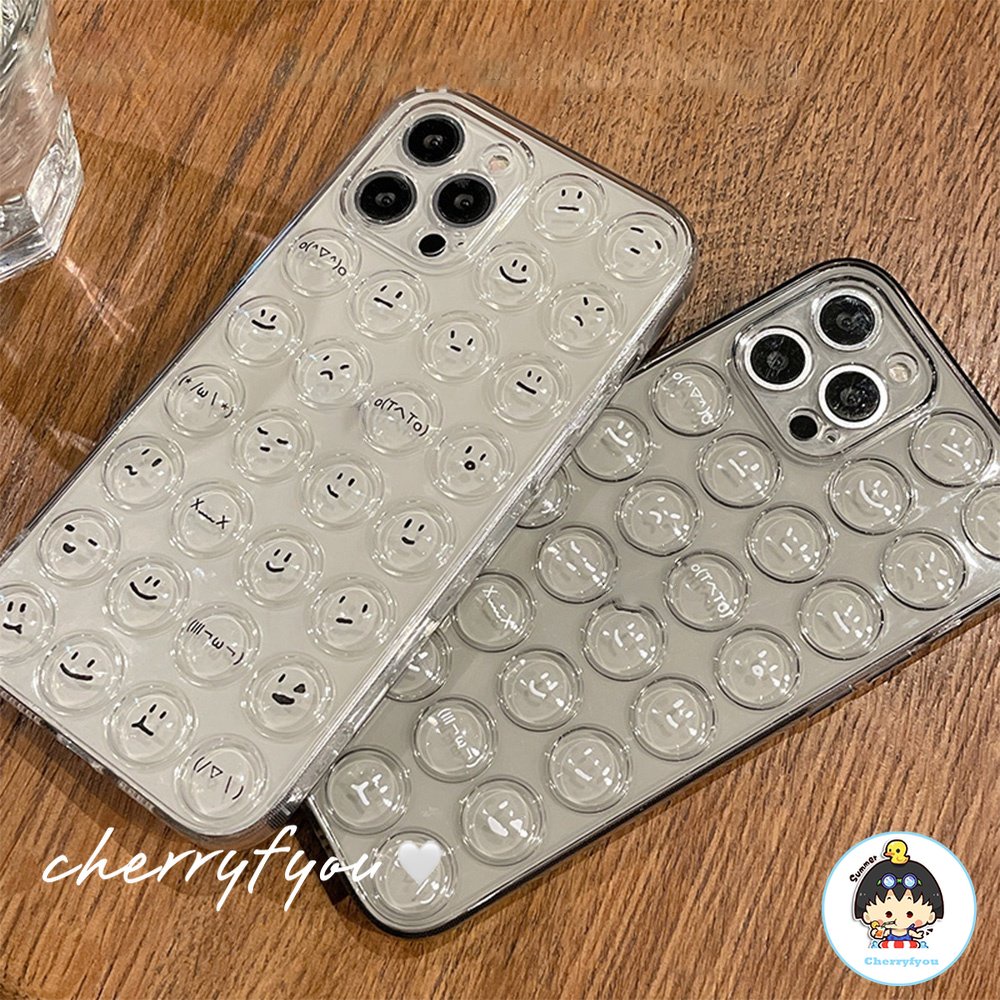 Ốp Điện Thoại TPU Dẻo Họa Tiết Mặt Cười Đơn Giản Chống Sốc Cho IPhone 14 13 12 11 Pro Max