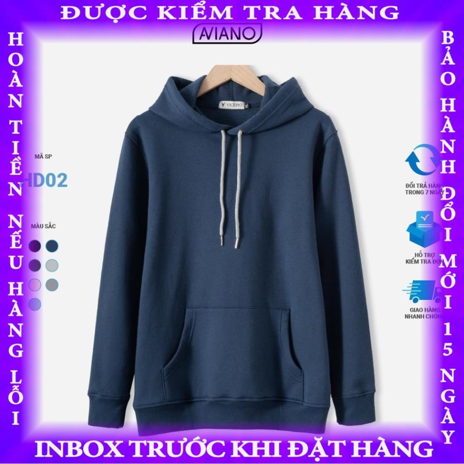 Áo Hoodie Unisex Nam Nữ Vải Nỉ Bông Cao Cấp VICERO thihoa