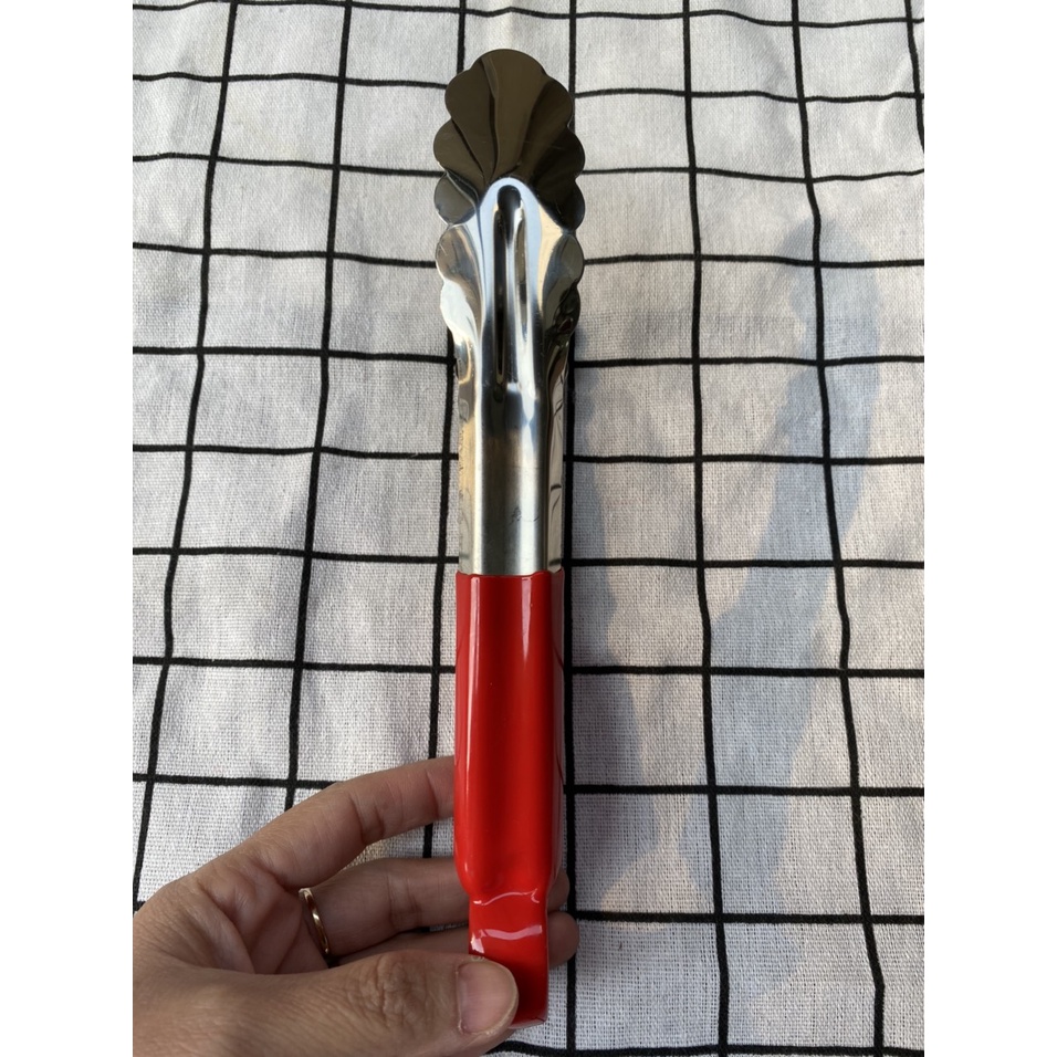 Kẹp Gắp Đá, Gắp Thức Ăn Đồ Chiên, Rán, Cán Lót Cao Su Cách Nhiệt, Dài 24cm (ảnh thật)