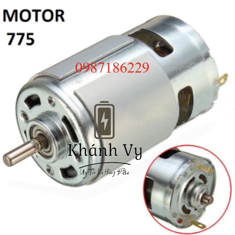 Mô tơ máy khoan pin DC 775 không nhông , Mô tơ DC 550 nhông 12 răng thay thế cho máy khoan pin hỏng động cơ