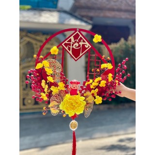 Vòng khung treo cửa trang trí tết 2023, decor nhà và văn phòng