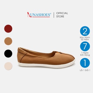 Giày bệt nữ mũi tròn Lunashoes 1105 giày lười nữ da bò thật bảo hành 2 năm 1 đổi 1 dễ đi êm chân dễ phối đồ