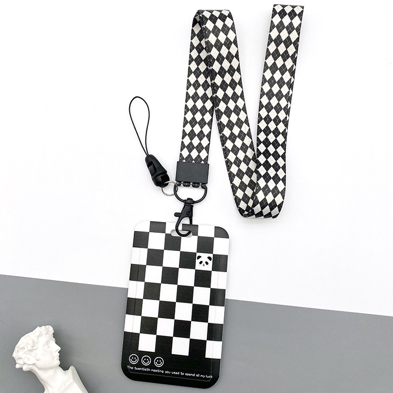 ✨Ready stock ✨Chủ thẻ panda dây đeo cổ dập nổi hộp bảo vệ thẻ lưới cho thẻ ngân hàng xe buýt thẻ làm việc khuôn viên thẻ sinh viên