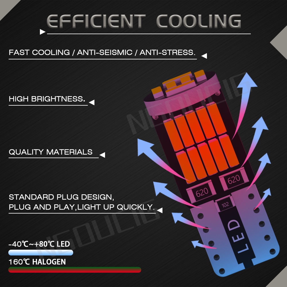 Bóng Đèn LED T10 W5W WY5W 194 168 501 Ánh Sáng Trắng Chất Lượng Cao Cho Xe Mô Tô