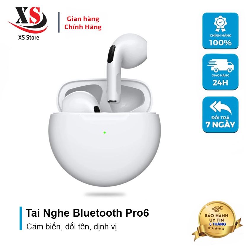 Tai Nghe Bluetooth Pro 6 TWS, Headphone Không Dây, Đổi Tên, Cảm Biến, Định Vị - XS Store
