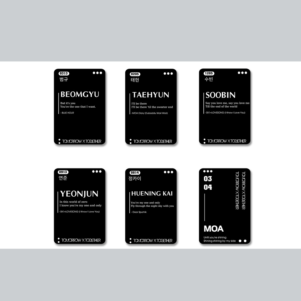 SET 6 CARD DESIGN TXT