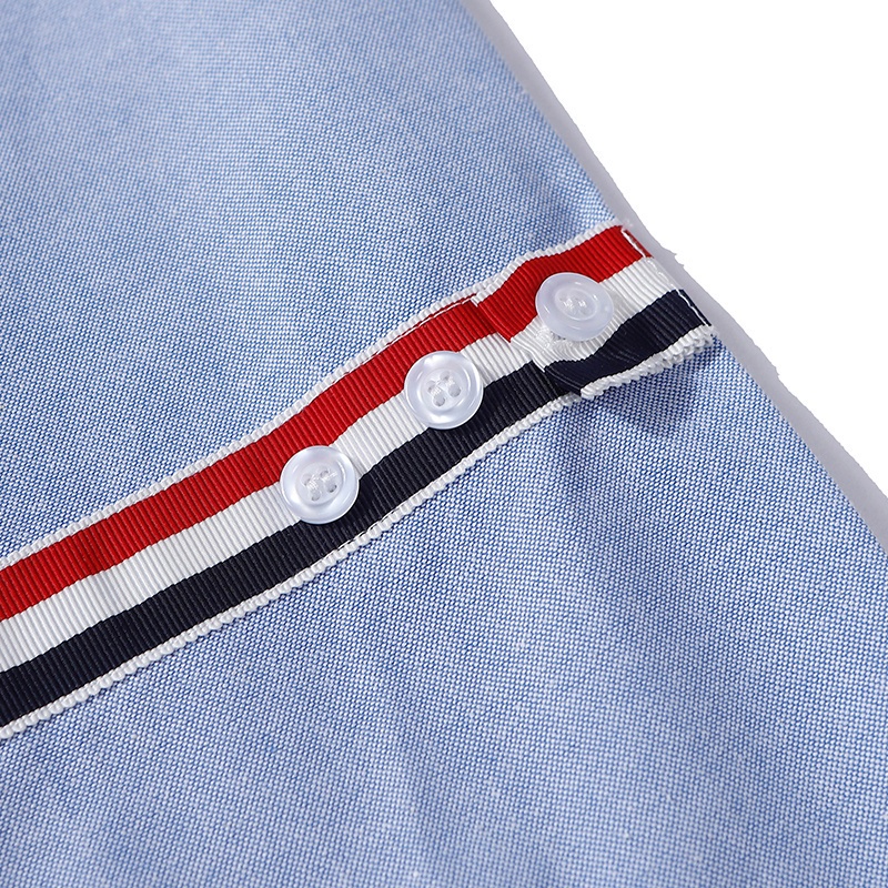 Áo Sơ Mi Tay Dài In Hình THOM BROWNE Thời Trang Đường Phố Cá Tính Cho Nam Và Nữ