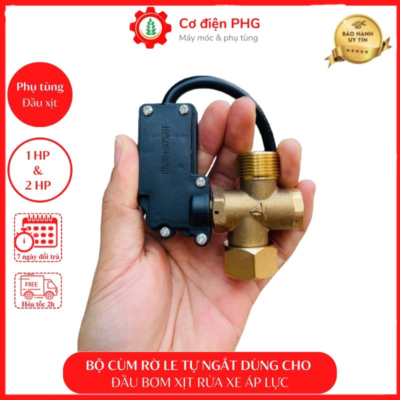 Bộ cùm rơle ngắt điện tự động dùng chuyển đổi máy rửa xe không tự động thành tự động