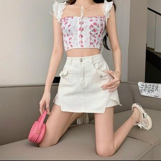 chân váy kaki phối nút 4 màu