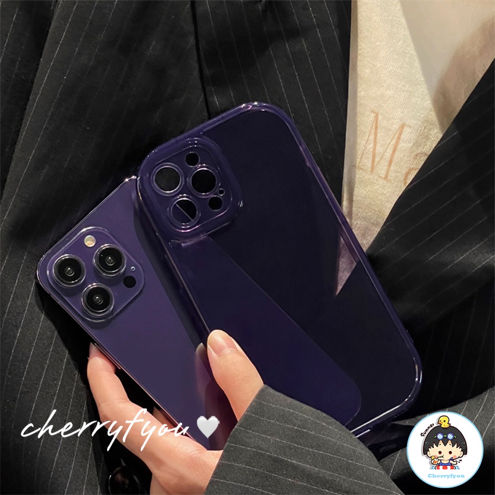 Ốp Điện Thoại TPU Mềm Trong Suốt Màu Trơn Chống Sốc Cho IPhone 14 13 12 11 Pro Max X XR 8 7 Plus