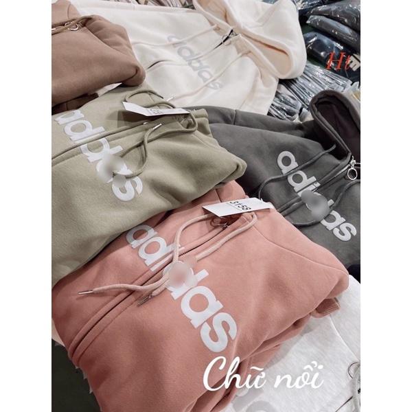 Áo khoác nỉ cotton chữ trắng ngang ngưc HT12