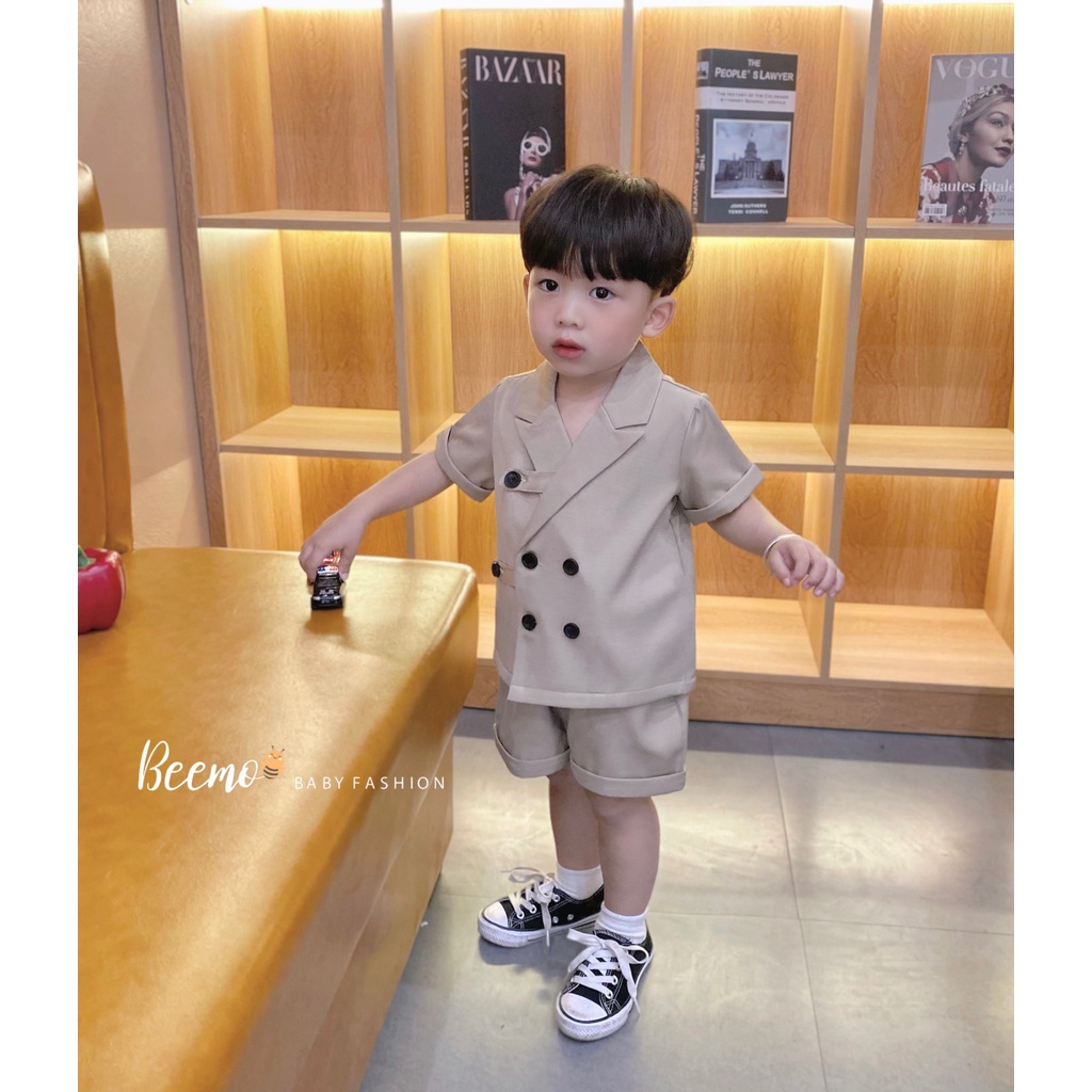 Set vest bé trai BEEMO B038 bộ vest bé trai với chất liệu vải chéo hàn quốc cao cấp,bé mặc siêu công tử,PAPALEMON