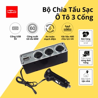 Bộ Chia Tẩu Sạc Ô Tô 3 Cổng Đa Năng Bộ Chia Sạc Có Cổng Usb Sạc Điện Thoại