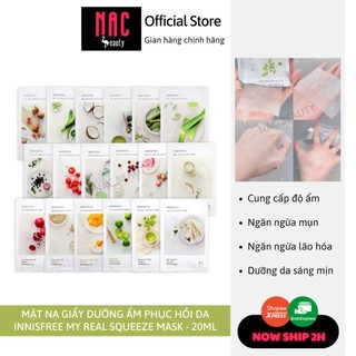 Mặt nạ giấy dưỡng ẩm phục hồi da innisfree My Real Squeeze Mask 20ml