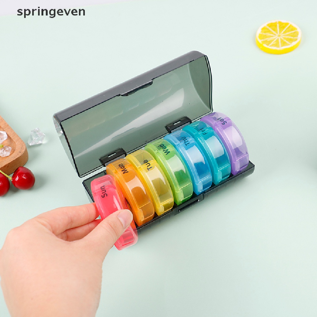 Hộp Đựng Thuốc 2 Lần Màu Đen Dung Tích Lớn 7 Lần Tiện Dụng