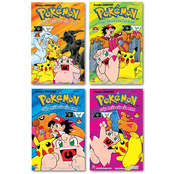 Combo Pokémon - Cuộc Phiêu Lưu Của Pippi B.W (Black.White) (Bộ 4 Cuốn)