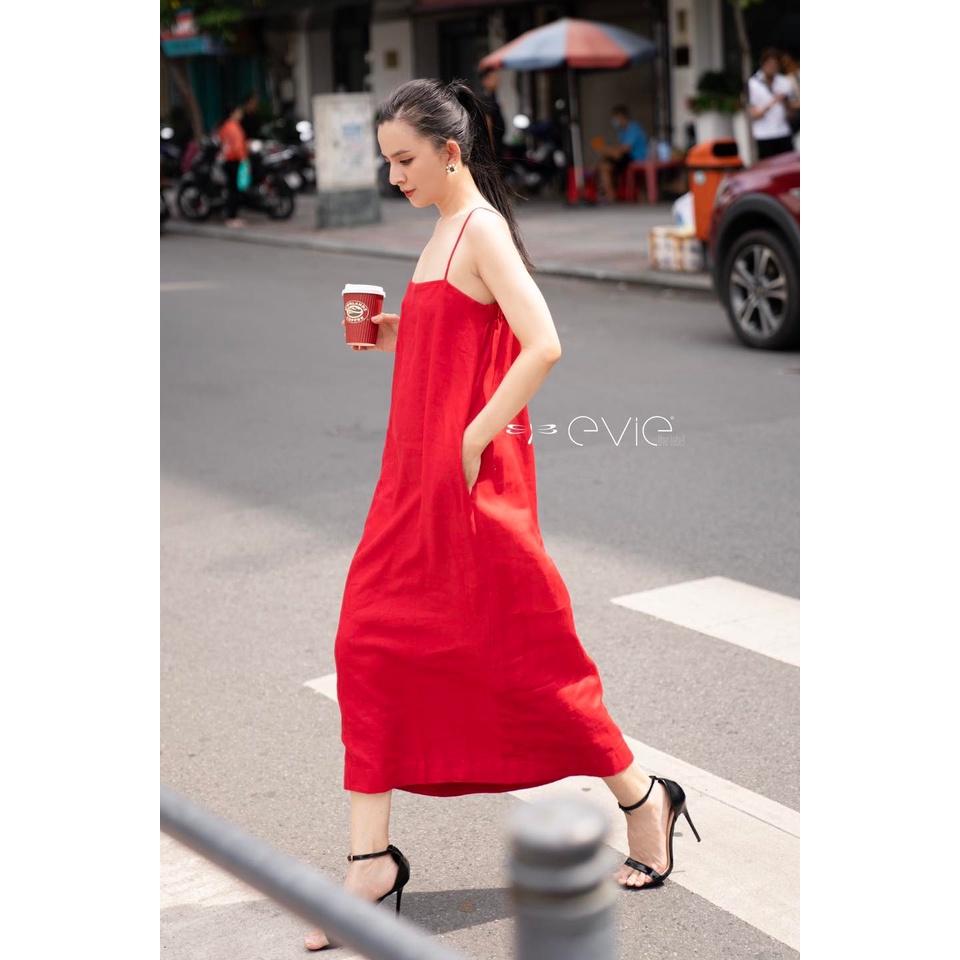 Đầm Evie Alani_Linen đỏ