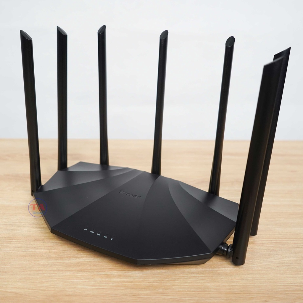 Bộ Phát Wifi Tenda AC23 - Hai Băng Tần - Tốc Độ 2100Mbps - 7 anten 6dbi Cho Khả Năng Phủ Sóng Mạnh Mẽ