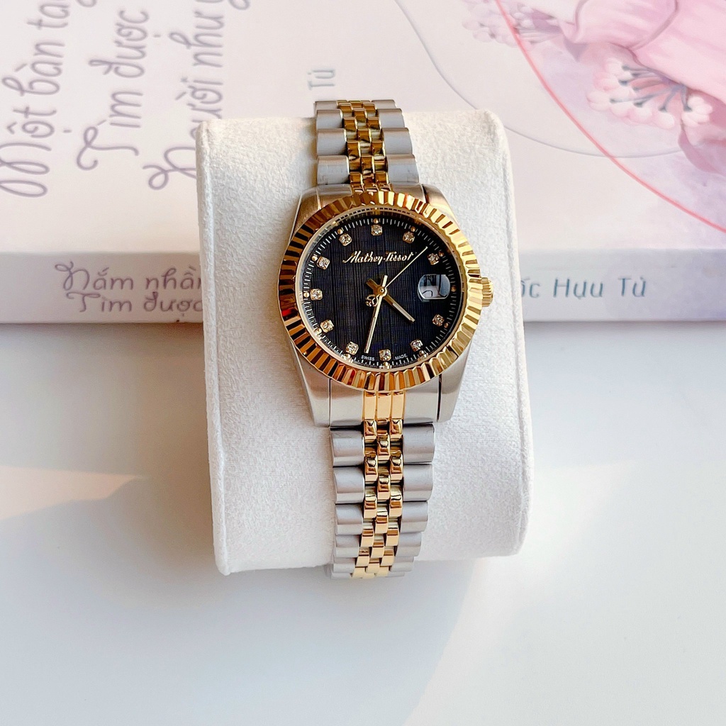 Đồng hồ đôi nam nữ dây thép Mathey Tissot D810BN Và H710BN